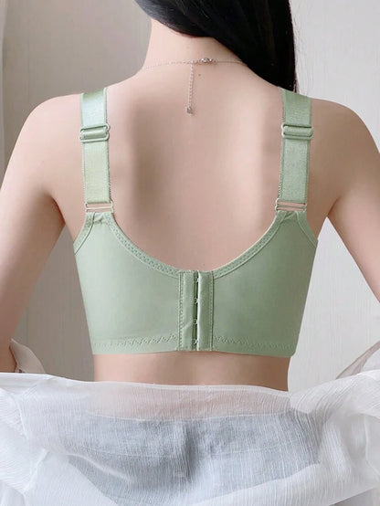 Sage Green Floral Lace Wireless Bra for Women – Full Coverage Comfort Bra – Soft Support – Shein Style Everyday Lingerie
