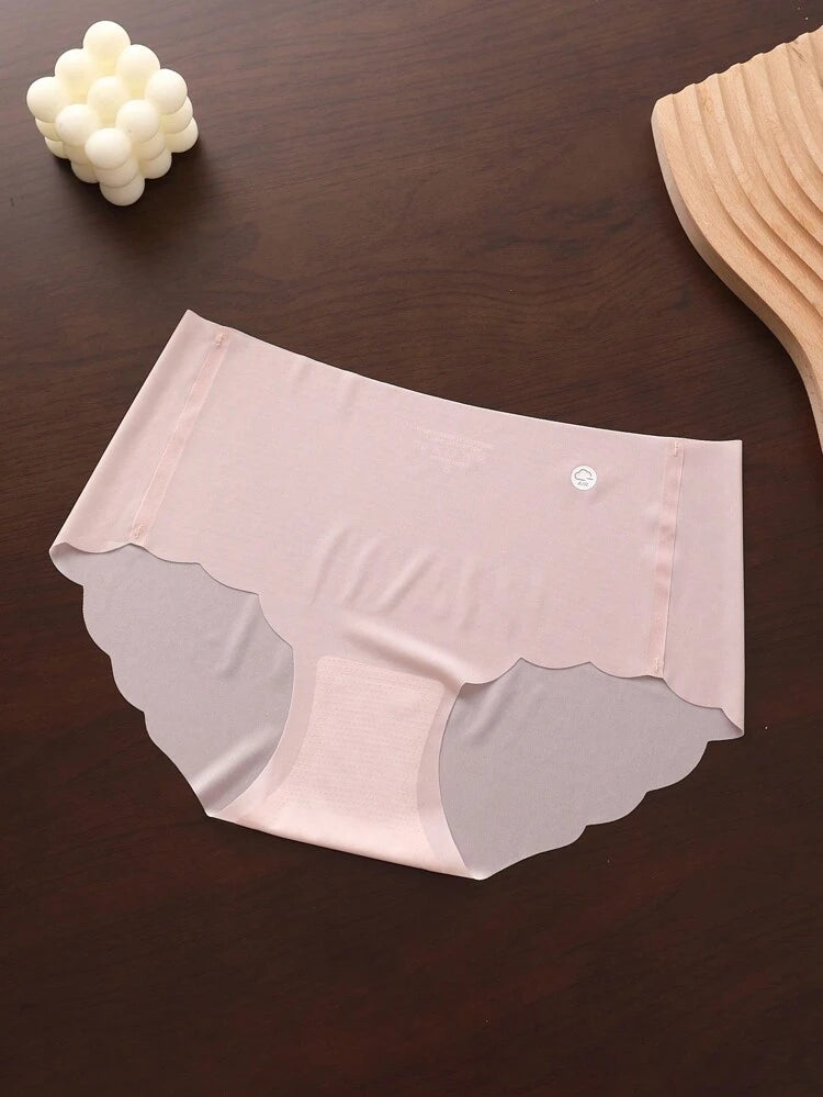 3-Piece Women’s Seamless Invisible Brief Panty Set – Soft Stretch Mid Rise No Show Underwear in White, Nude & Pink