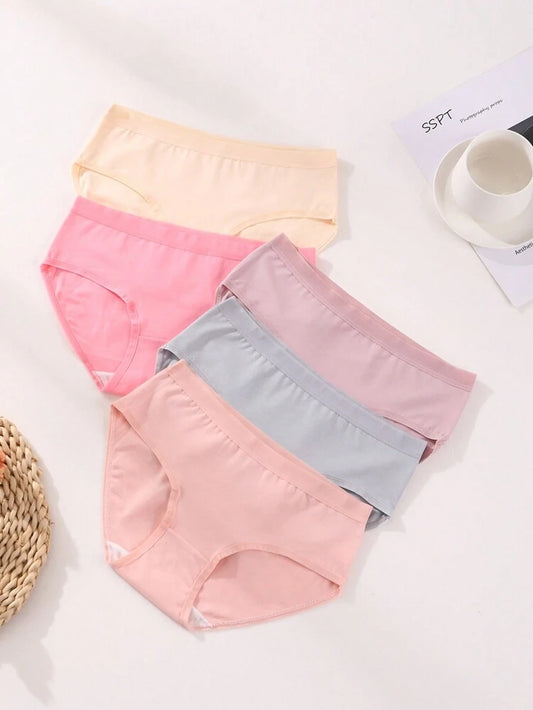 7-Pack Cotton Comfort Brief Panties for Women – Soft Everyday Underwear Set – Pastel Shein Style Panty Pack