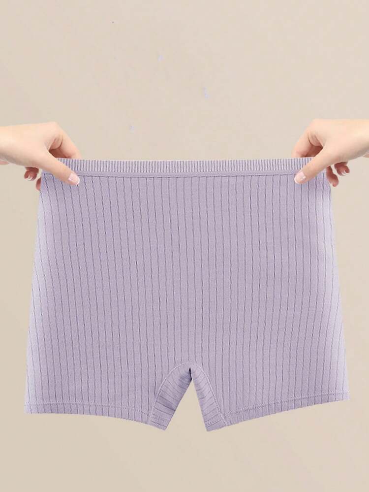 4-Pack Ribbed Boyshort Panties for Women – Soft Stretch Boxer Brief Underwear Set – Shein Style Everyday Basics