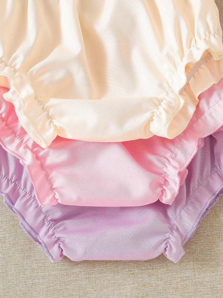 Baby Girls 3-Pack Elastic Waist Bloomers – Soft Ruffle Trim Diaper Cover Shorts Set