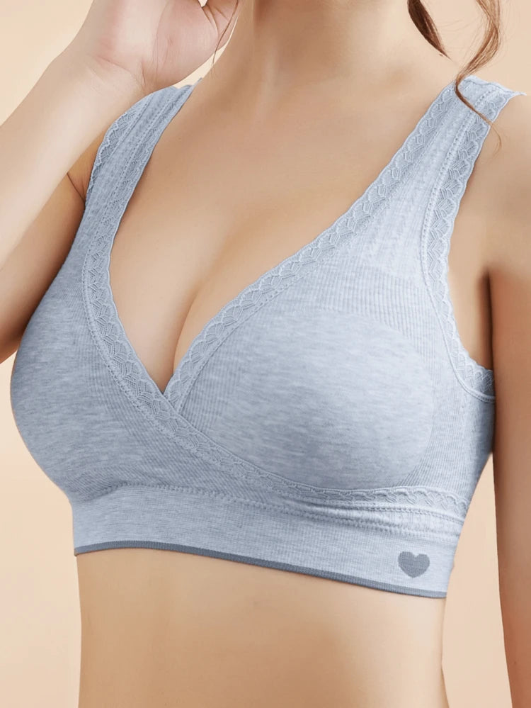 Blue Cross Wrap Nursing Bra for Women – Wireless Maternity Bra – Soft Support – Shein Style Breastfeeding Lingerie