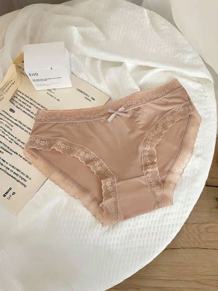 7-Piece Women’s Lace Trim Brief Panty Set – Soft Stretch Mid Rise Everyday Underwear in Elegant Assorted Colors