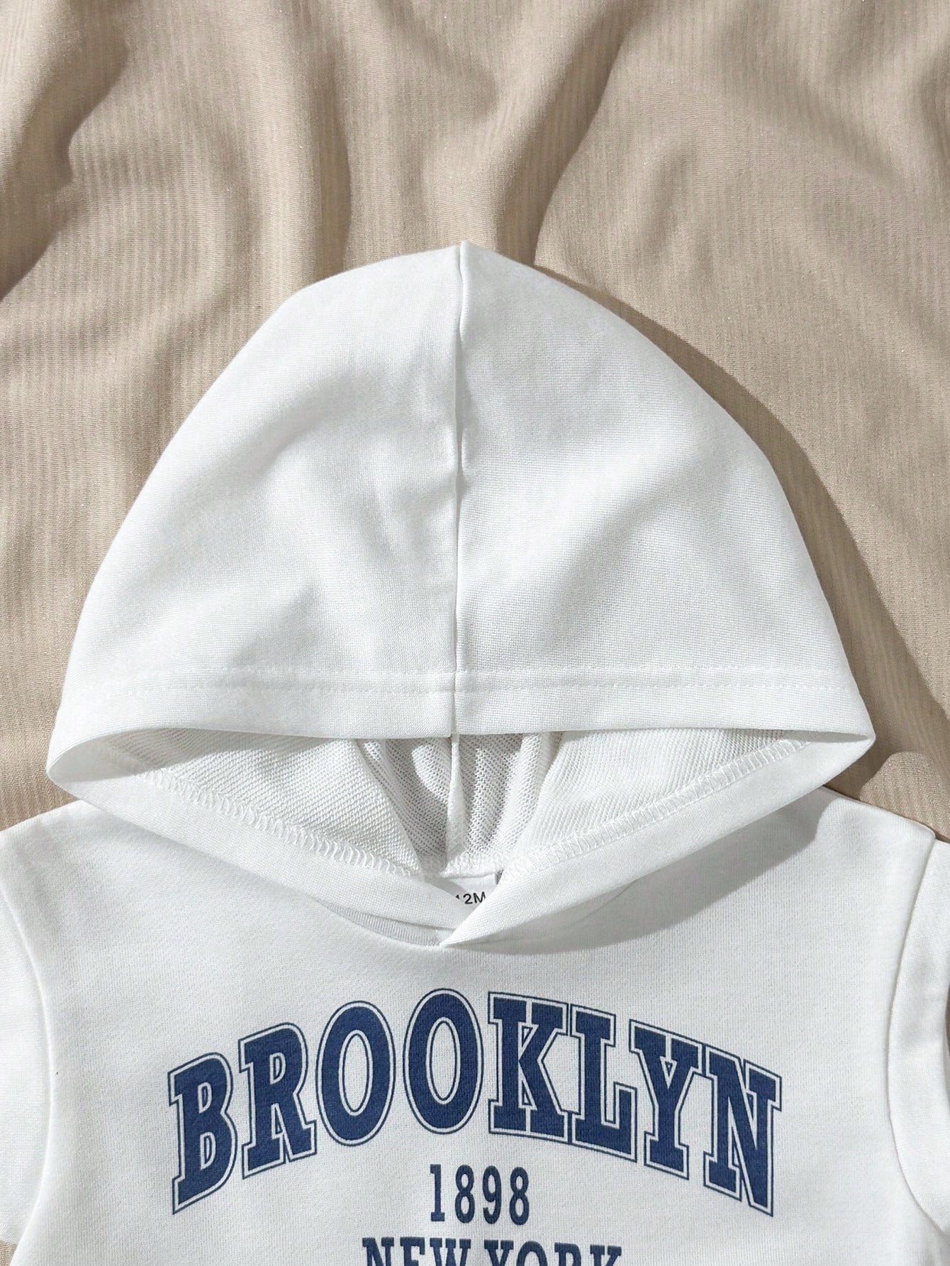 Baby Boy White Sleeveless Hoodie and Denim Shorts Set – Brooklyn Print Casual Summer Outfit