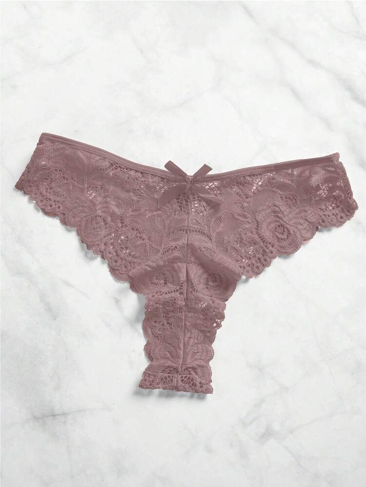 Mauve Lace Babydoll Nightwear Set – Women Soft Sleep Dress with Matching Panty