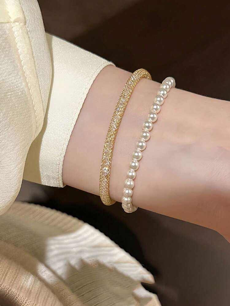 Women Luxury Gold Crystal Bracelet – Elegant Sparkling Tennis Bracelet