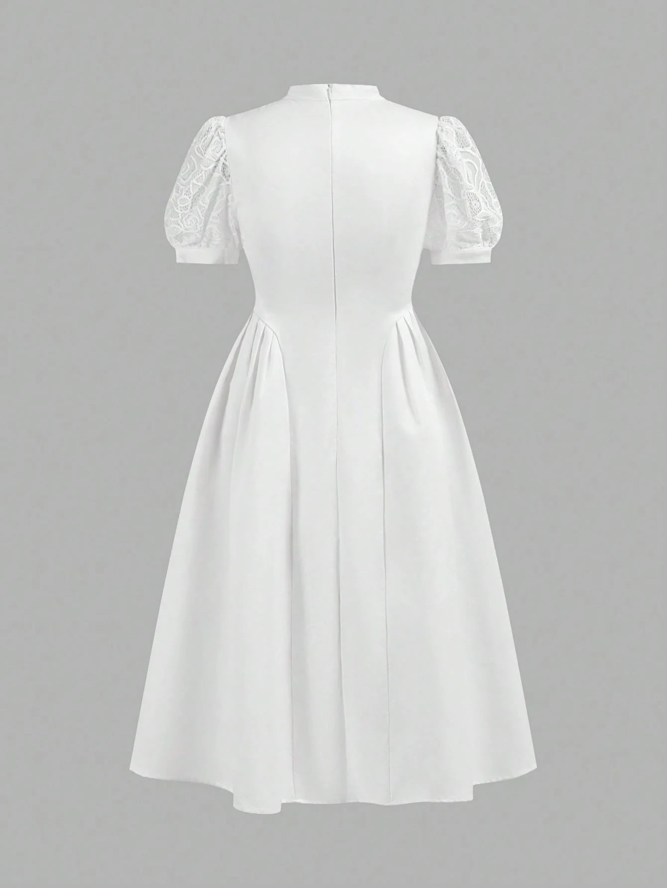 Girls’ White Lace Party Dress – Short Sleeve Princess Dress – Elegant Occasion Outfit for Kids