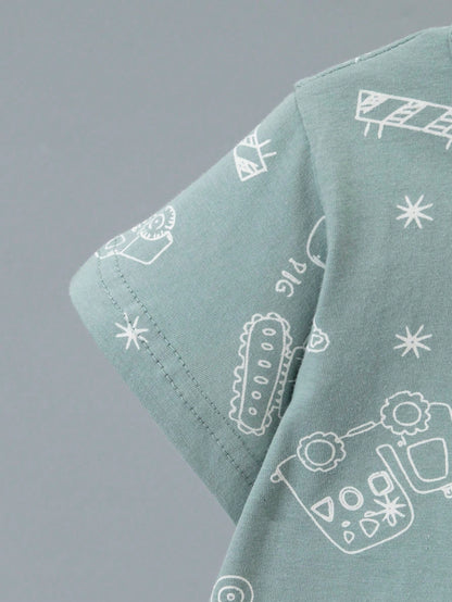 Baby Boy 2-Piece Printed Summer Pajama Set – Short Sleeve T-Shirt and Shorts – Soft Casual Sleepwear
