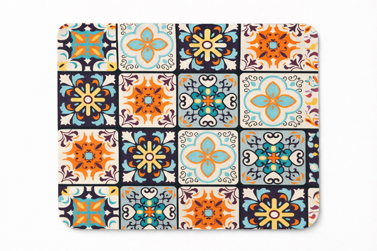 Vintage Tile Style Rectangular Table Mat 40×30 cm – Colorful Mosaic Design – SHEIN Fast Delivery 5 Days