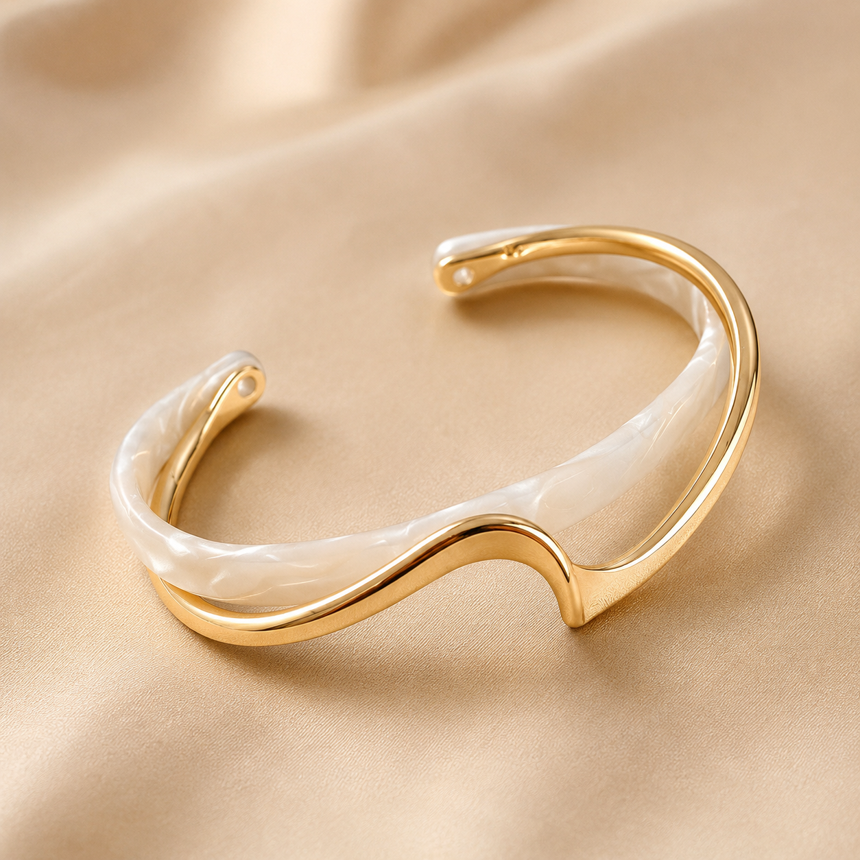White and Gold Open Cuff Bracelet – SHEIN Fast Delivery in 5 Days