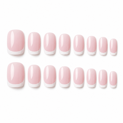 SHEIN 24pcs Pink French False Nails Set – Elegant Press On Manicure Nails, SHEIN Fast Delivery in 5 Days