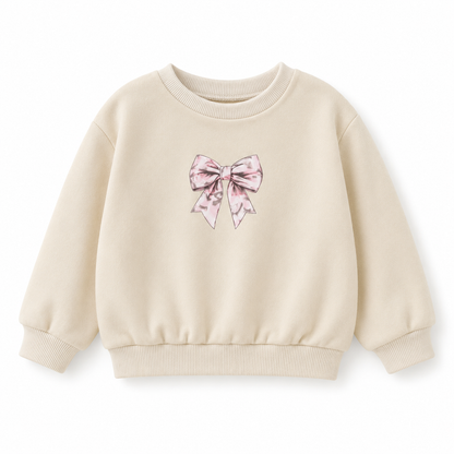 Baby Girls Cream Bow Print Sweatshirt