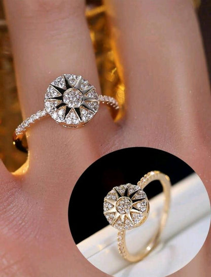 SHEIN Fast Delivery Sunburst Crystal Ring