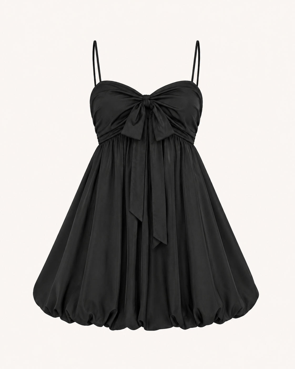 Women’s Black Bow Front Bubble Mini Dress