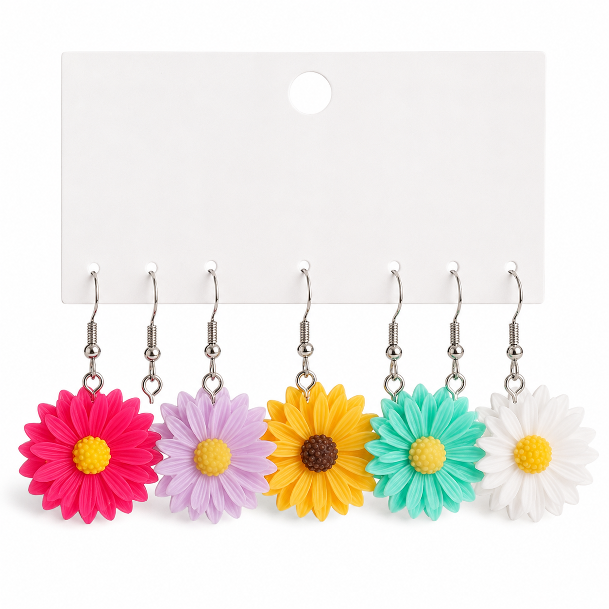 5 Pairs Colorful Flower Drop Earrings Set – SHEIN Fast Delivery in 5 Days
