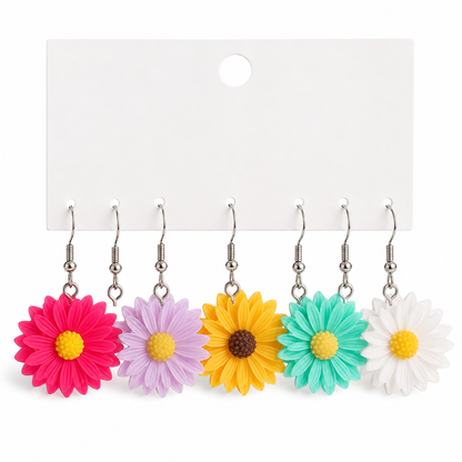 5 Pairs Colorful Flower Drop Earrings Set – SHEIN Fast Delivery in 5 Days