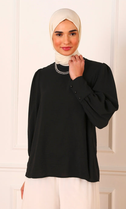 Black Modest Long Sleeve Tunic – SHEIN Fast Delivery in 5 Days