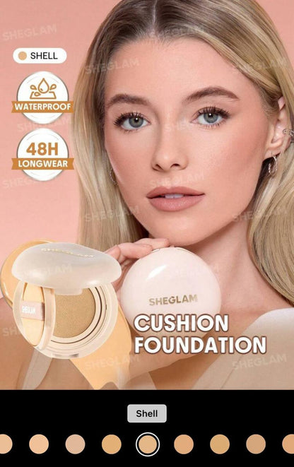 SHEGLAM Cushion Foundation – Shell, Waterproof Longwear Cushion Base Makeup