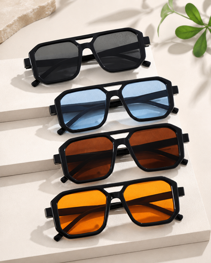 SHEIN Women Black Frame Oversized Square Sunglasses