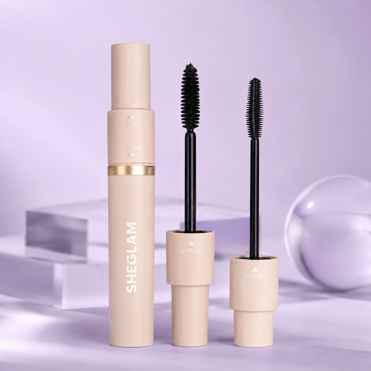 SHEGLAM Dual-Ended Volume & Length Mascara, 2-in-1 Lash Mascara for Fuller Longer Lashes