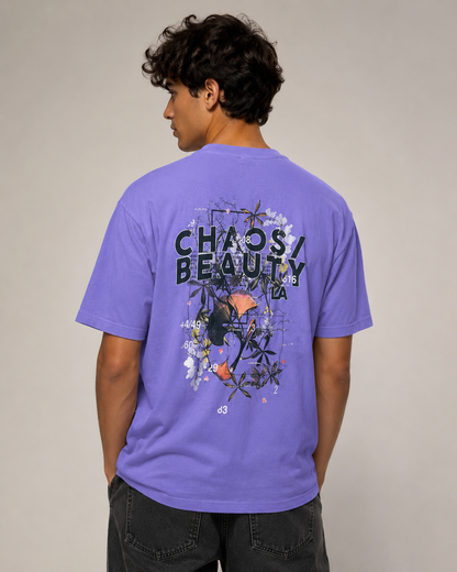 Men’s Purple Plain Cotton T-Shirt, Short Sleeve Casual Basic Top