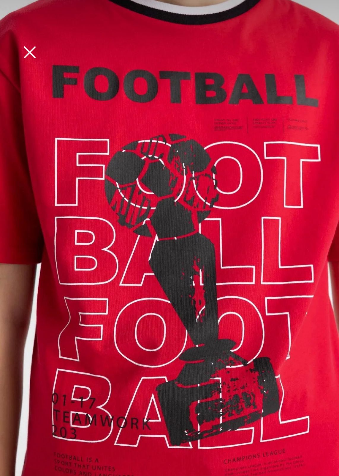 Defacto Boys Red Football Graphic T-Shirt