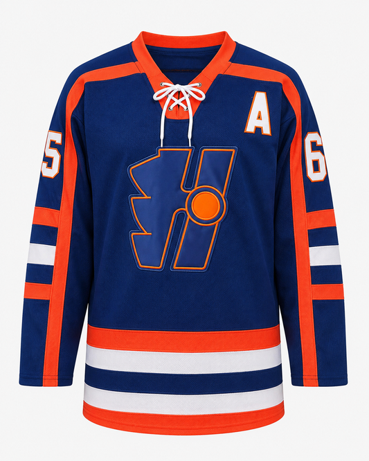 SHEIN Unisex Blue Orange Hockey Style Jersey Shirt