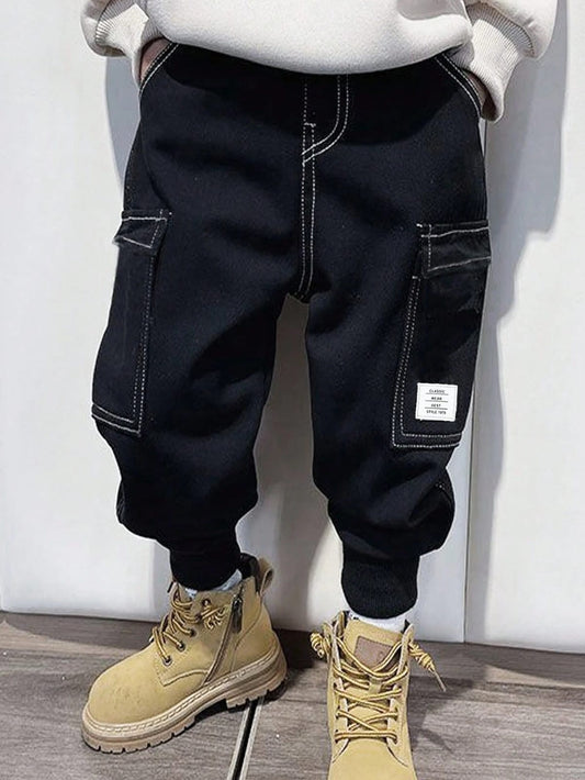 Boys Black Cargo Jogger Pants – SHEIN Fast Delivery in 5 Days