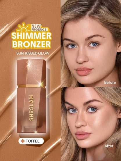 SHEGLAM Sun Beam Shimmer Liquid Bronzer – Toffee Shade Long Lasting Glow Contour