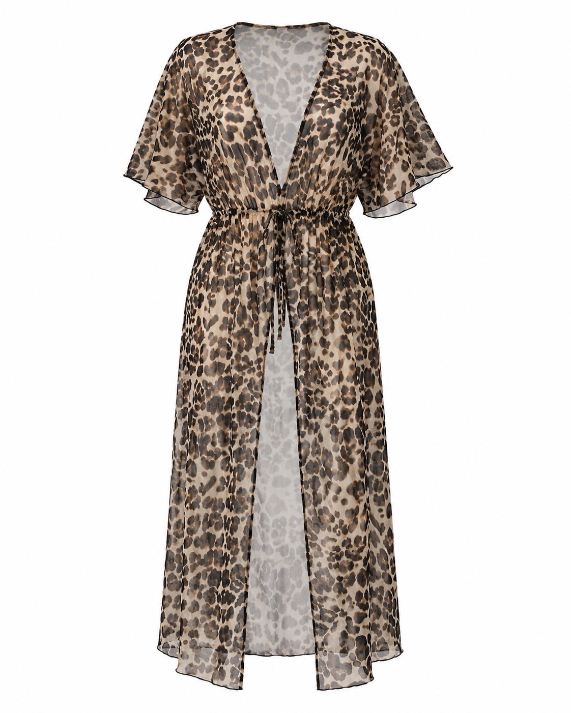 SHEIN Fast Delivery Leopard Print Beach Cover-Up Kimono – Lightweight Summer Cardigan