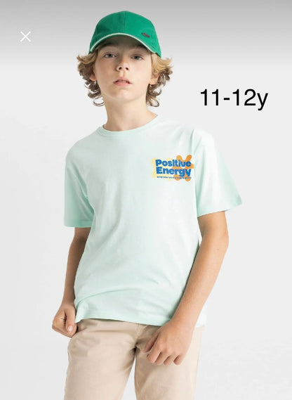 Defacto Boys Mint Positive Energy T-Shirt 11-12Y