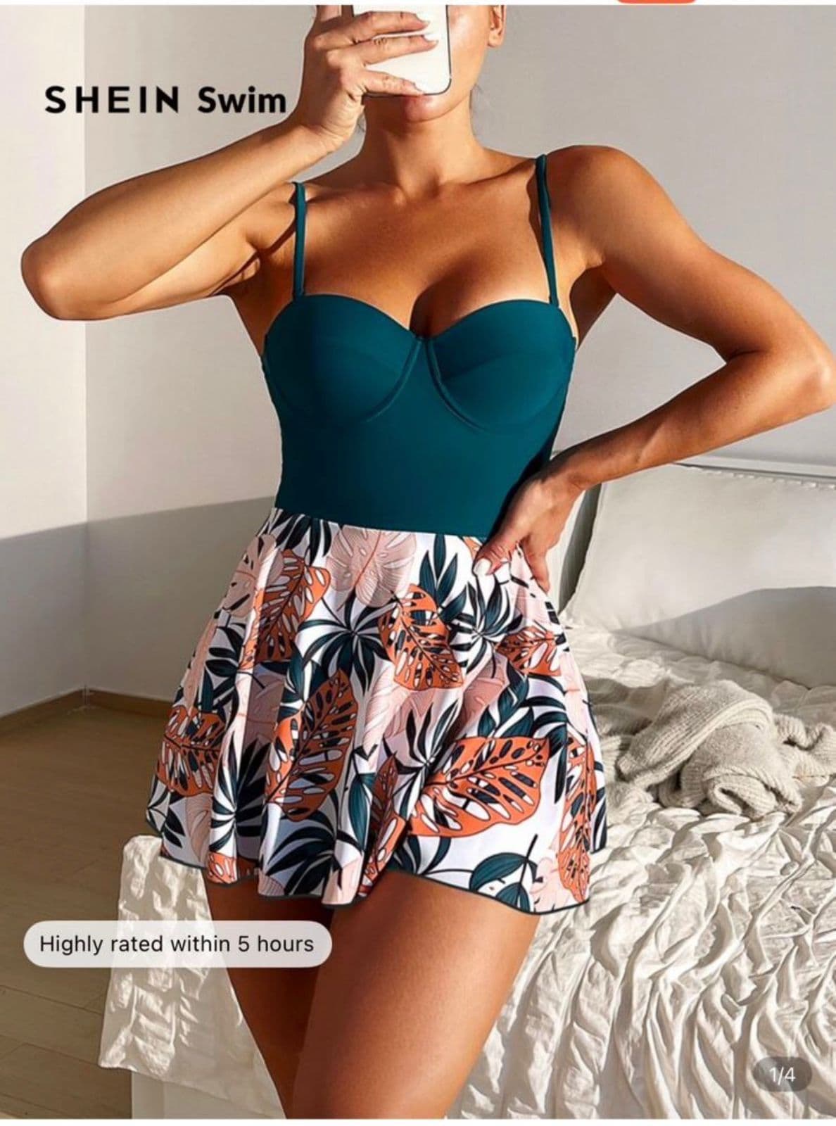 Floral Skirt One-Piece Swimsuit