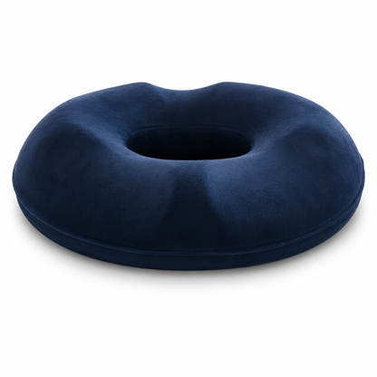 Hemorrhoids Extra Memory Foam Cushion with Cotton Cover – Navy Blue Ergonomic Donut Seat Cushion 40 x 45 cm