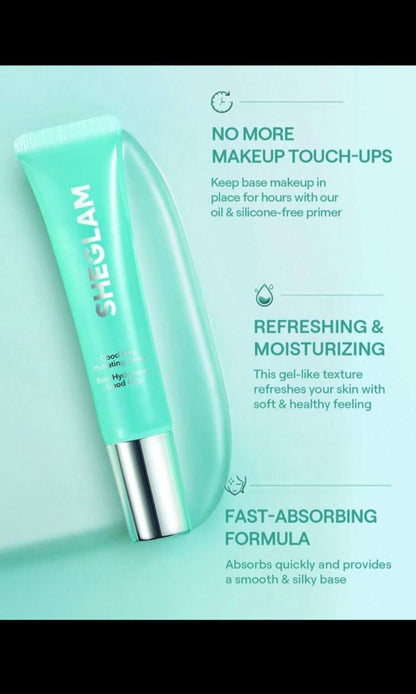 SHEGLAM Hydrating Primer, Cool Grip Gel Base, Oil & Silicone-Free Makeup Primer