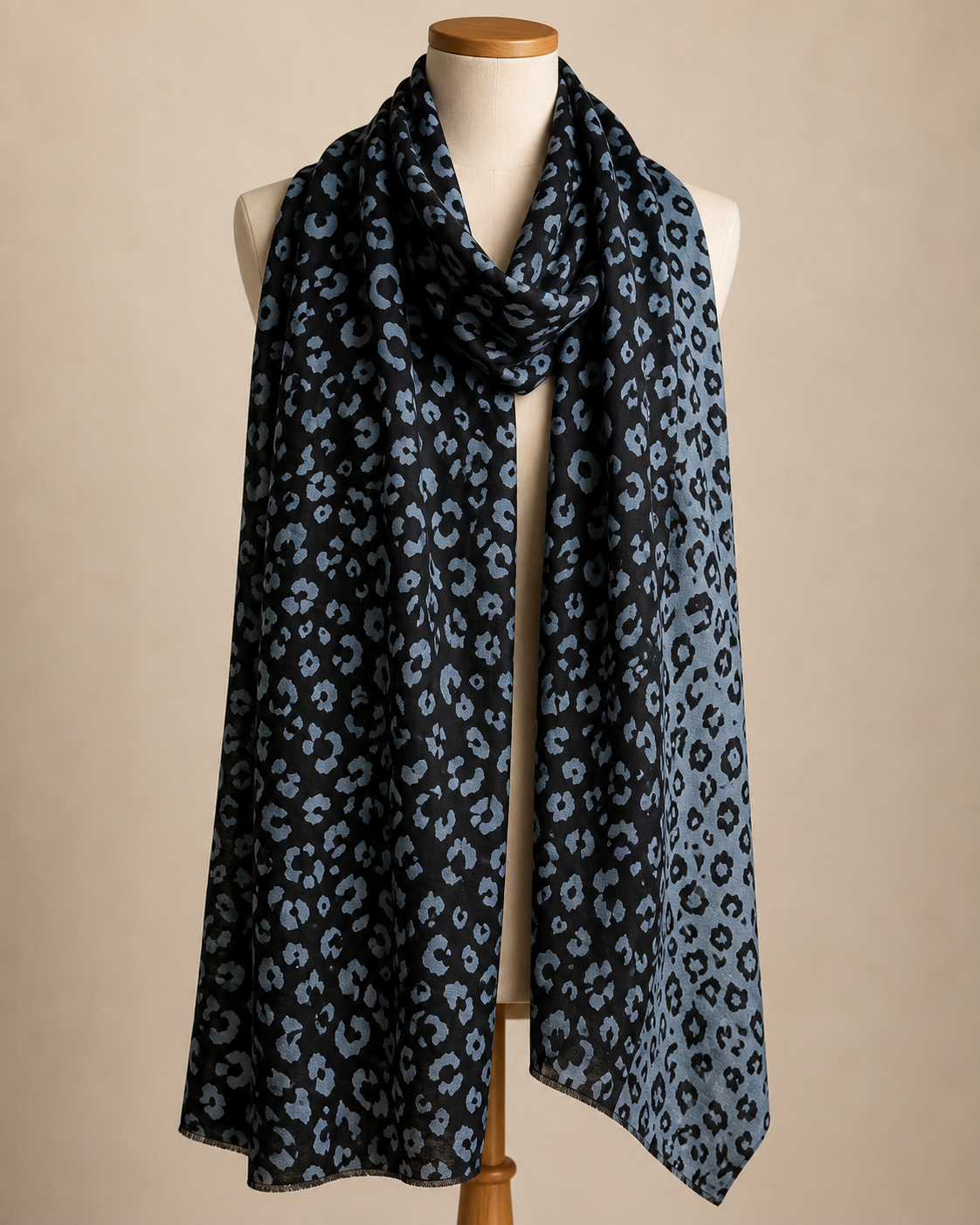 Trendyol Women Black Grey Leopard Print Shawl Scarf