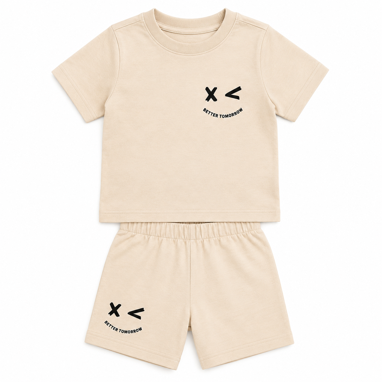 Boys Beige Printed T-Shirt and Shorts Set – SHEIN Fast Delivery in 5 Days