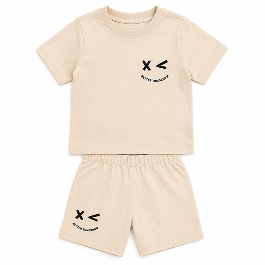 Boys Beige Printed T-Shirt and Shorts Set – SHEIN Fast Delivery in 5 Days