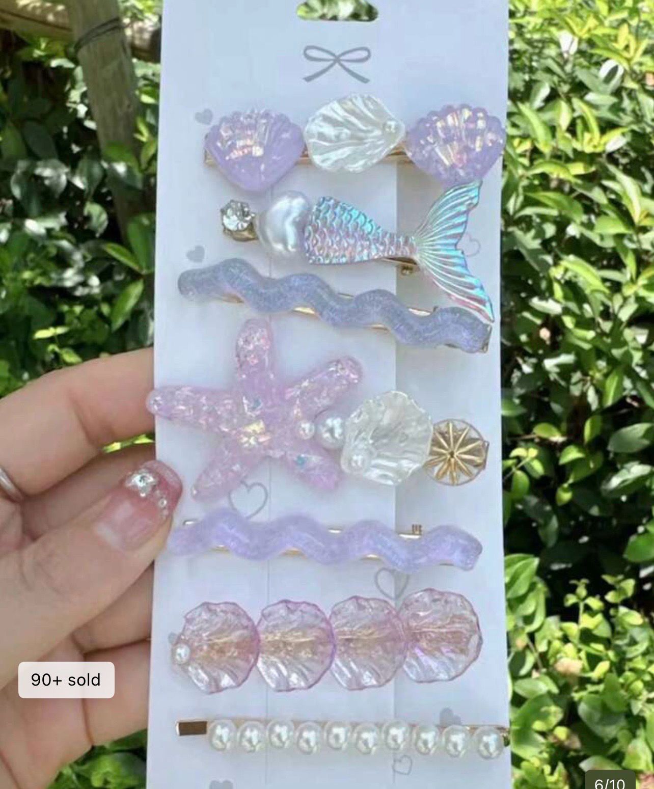 Mermaid Shell Hair Clips Set – 7pcs Pastel Ocean Clips, SHEIN Fast Delivery in 5 Days
