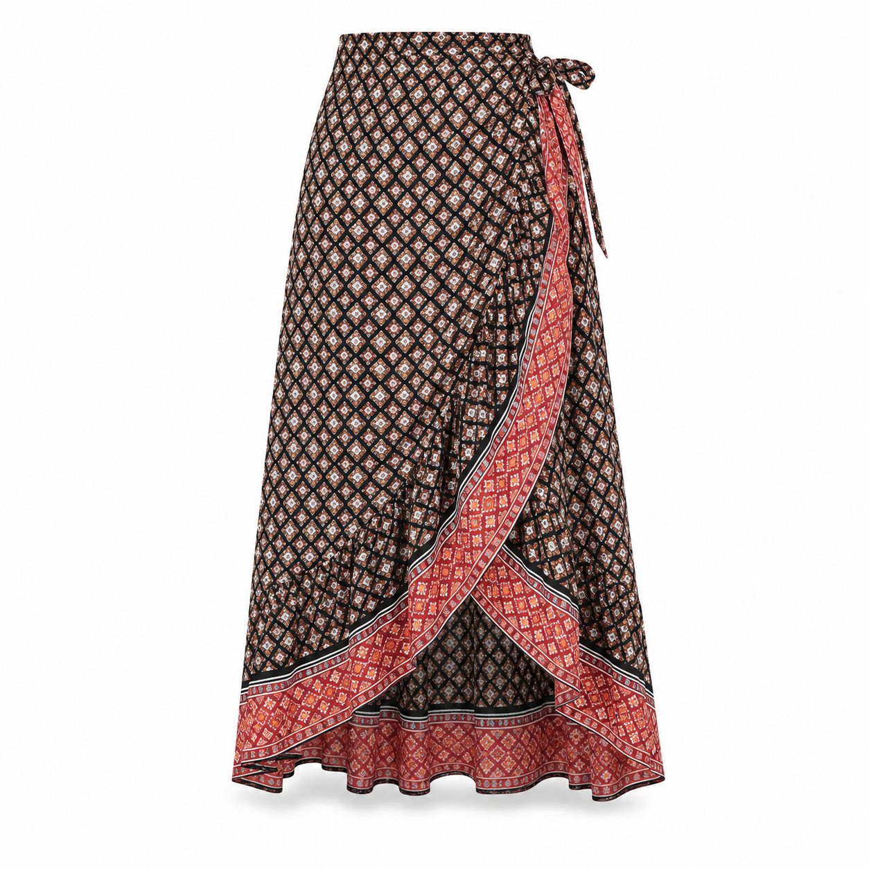 Boho Printed Side Knot Wrap Maxi Skirt – SHEIN Fast Delivery in 5 Days
