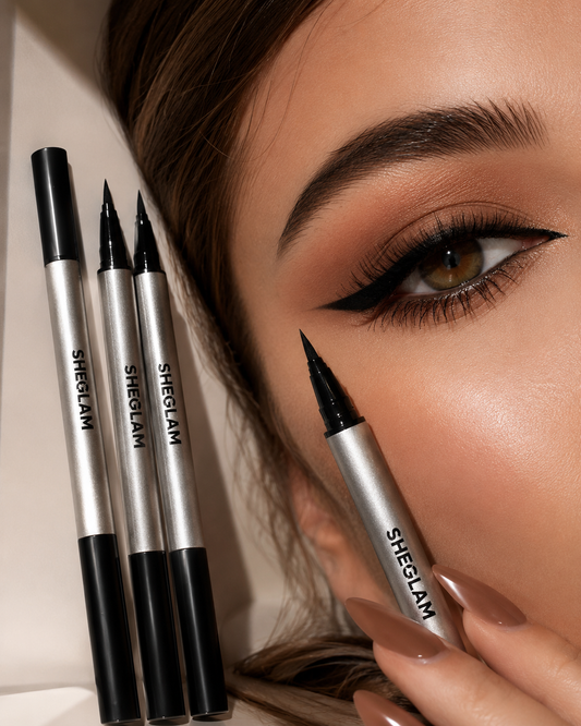 SHEGLAM Dual-Ended Liquid Eyeliner and Eyeliner Gel, Black Waterproof Eye Makeup Pen