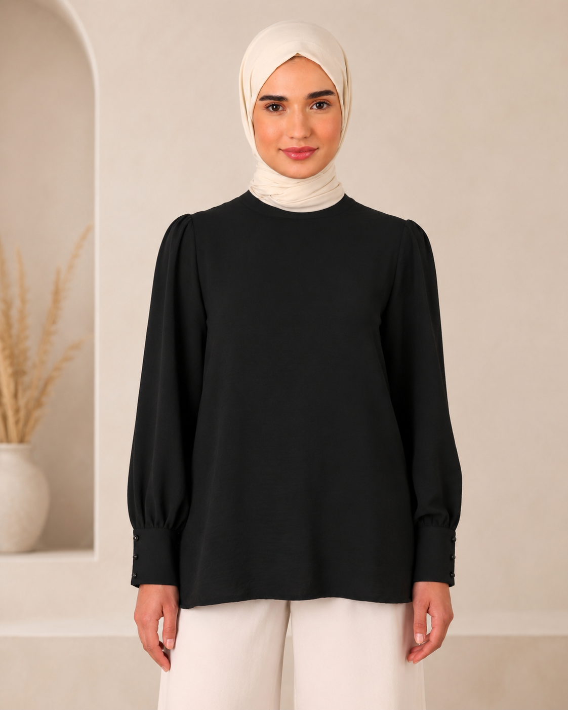 Black Modest Long Sleeve Tunic – SHEIN Fast Delivery in 5 Days