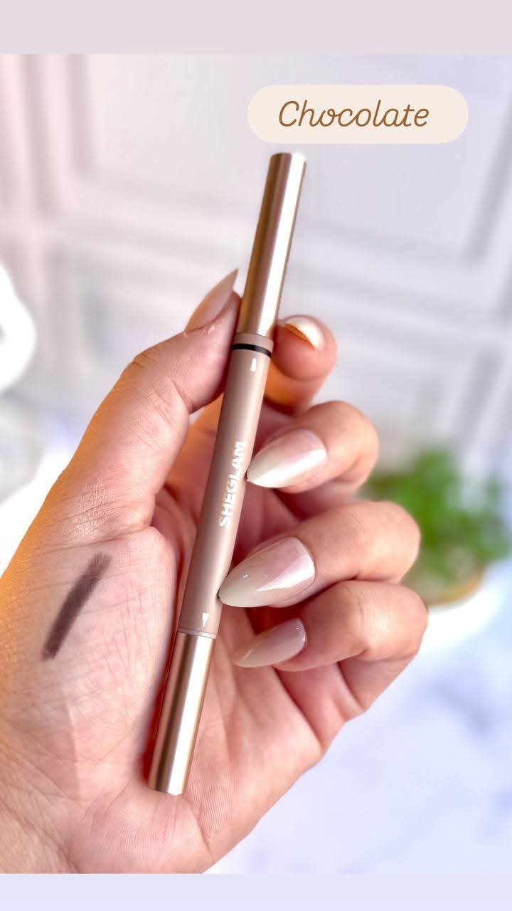 2-in-1 Brow Pencil – Espresso & Chocolate Eyebrow Definer – Dual Shade Natural Brow Makeup