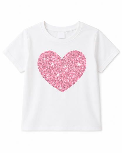 SHEIN Girls Heart Graphic Short Sleeve T-Shirt Set