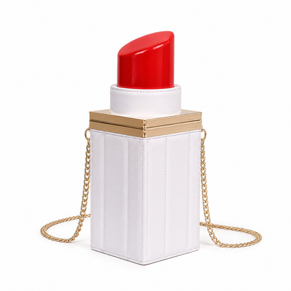 SHEIN Red Lipstick Crossbody Bag – White Mini Novelty Shoulder Bag, SHEIN Fast Delivery in 5 Days