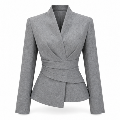 Grey Wrap Waist Tailored Blazer Top – SHEIN Fast Delivery in 5 Days