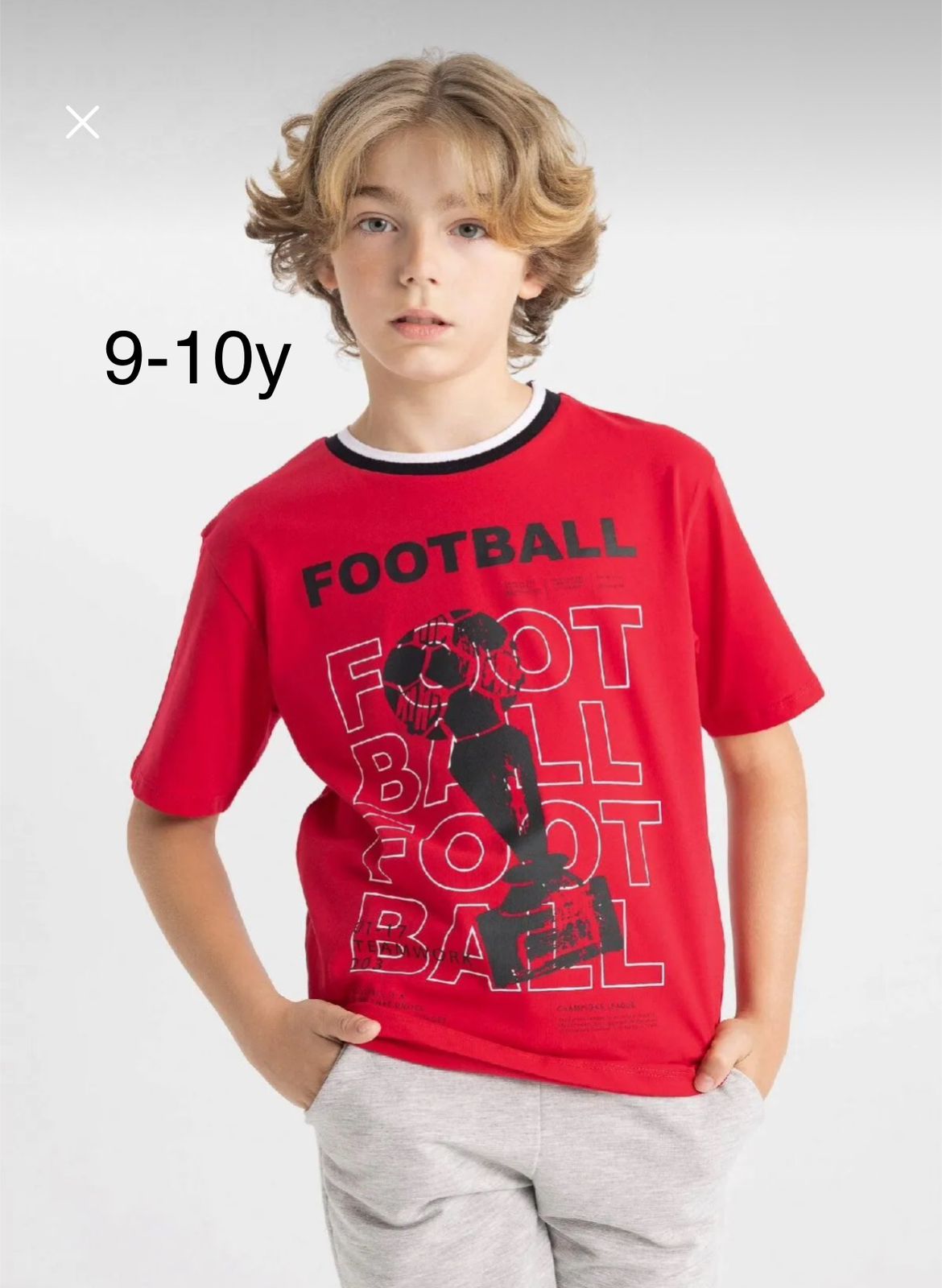 Defacto Boys Red Football Graphic T-Shirt