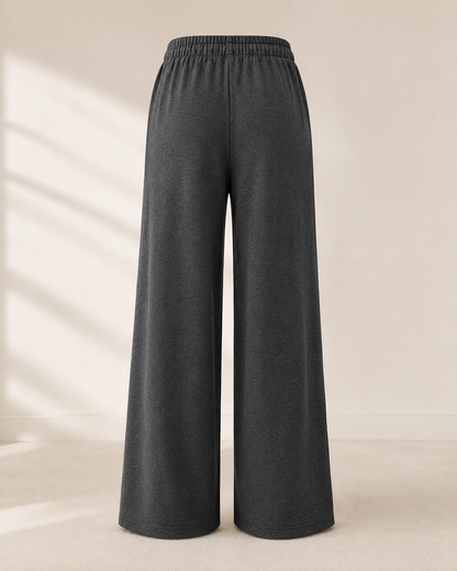 Women’s Charcoal Gray Wide Leg Drawstring Pants – Casual Loose Fit Trousers