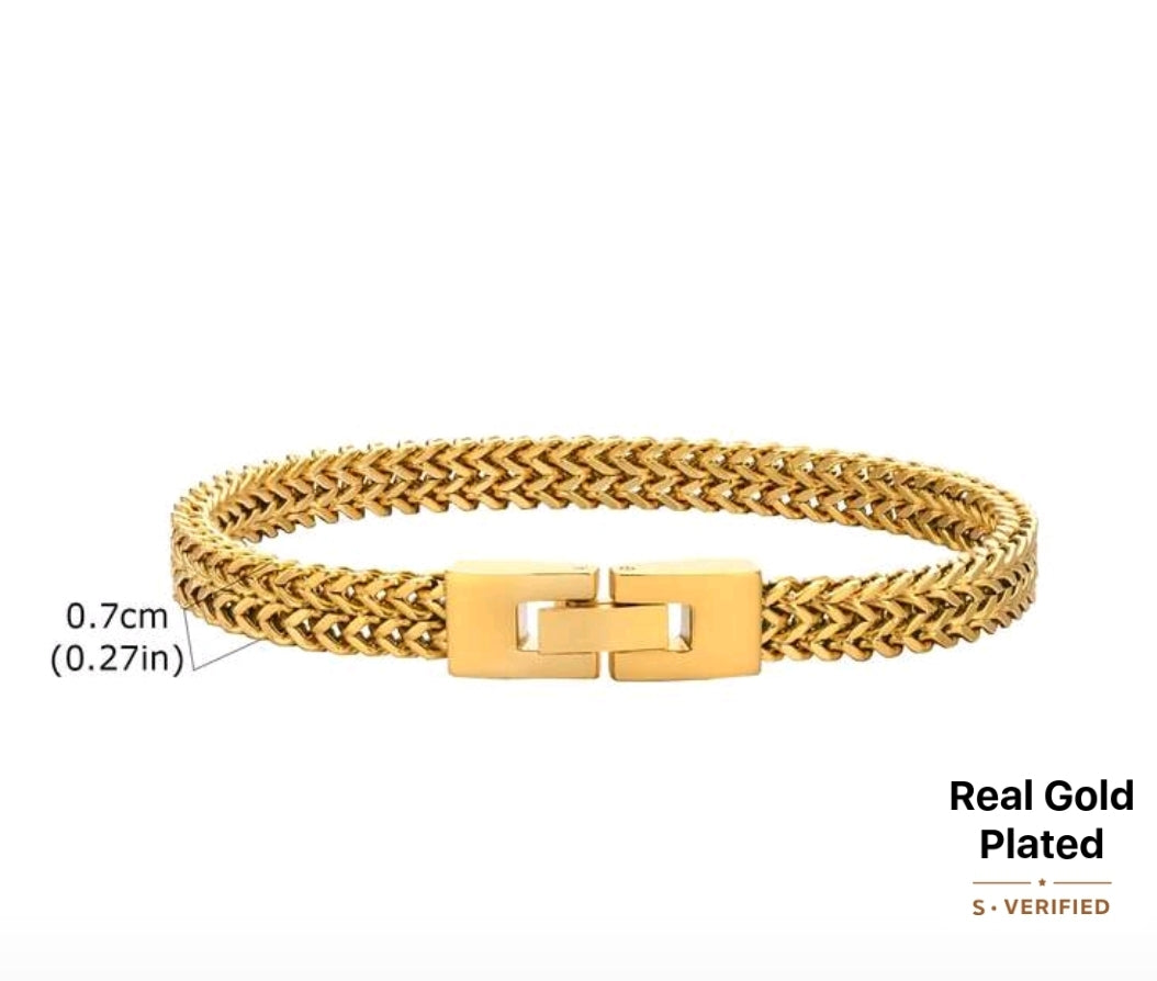 SHEIN Fast Delivery Gold Tone Woven Chain Bracelet