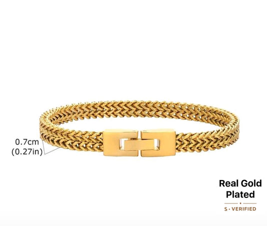 SHEIN Fast Delivery Gold Tone Woven Chain Bracelet