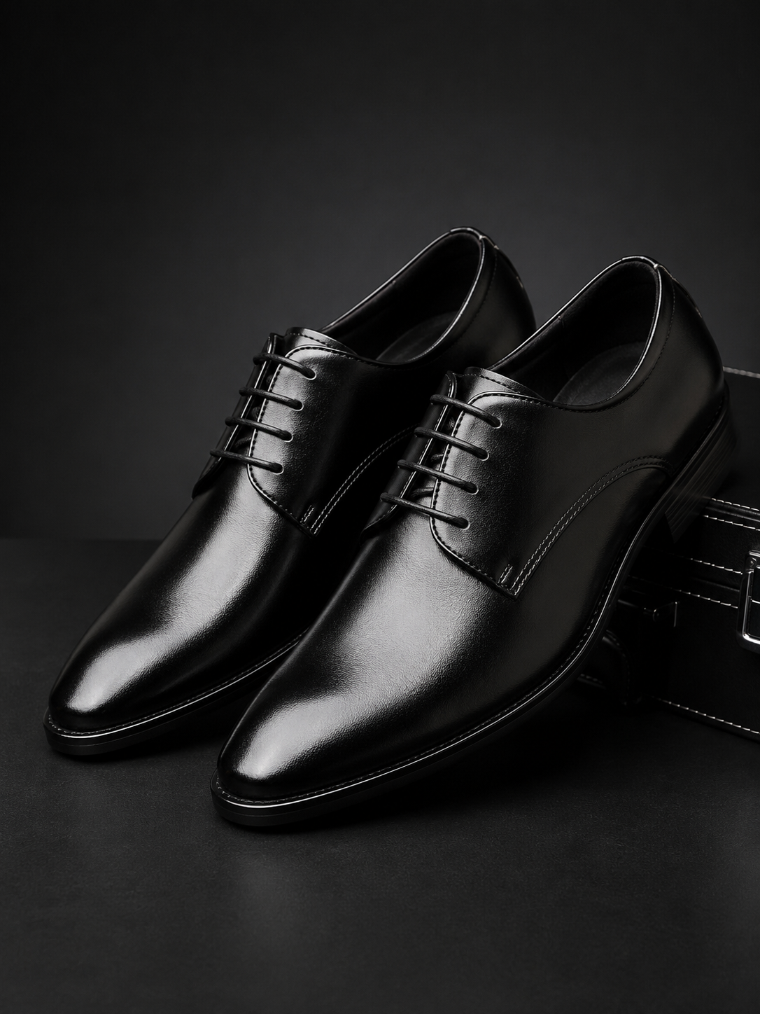 Men’s Black Lace-Up Formal Dress Shoes